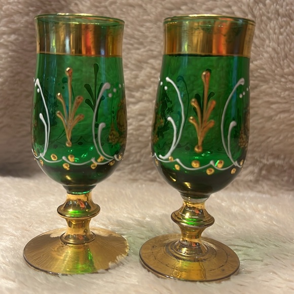 Vintage Victorian Bohemian Glass Cordials - Picture 4 of 9